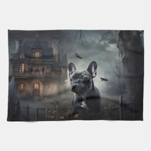 Paño De Cocina Día de las Brujas aterrador de Bulldog Francés