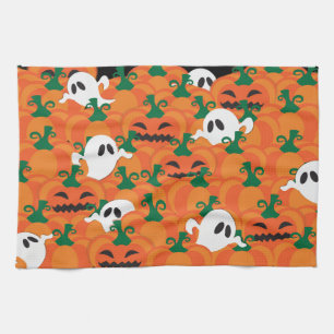 Paño De Cocina Día de las Brujas Fantasmas Parche de Calabaza Emb
