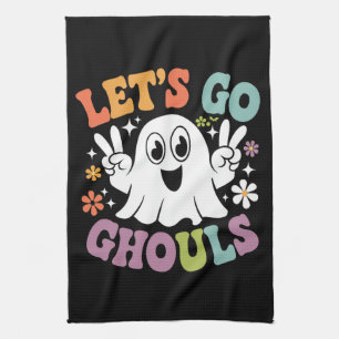 Paño De Cocina Día de las Brujas Vamos Ghouls Fantasma Disfraz Re