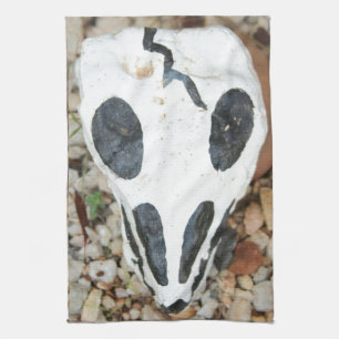 Paño De Cocina dia de los muertos con el cráneo pintado