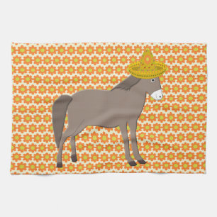Paño De Cocina Día de los muertos en el burro mexicano