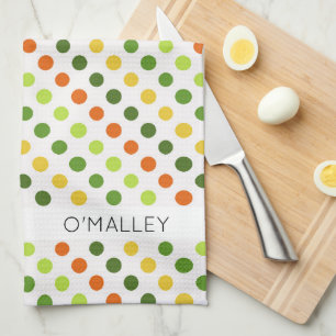 Paño De Cocina Día de los Patrocinadores Puntos Coloridos NOMBRAN