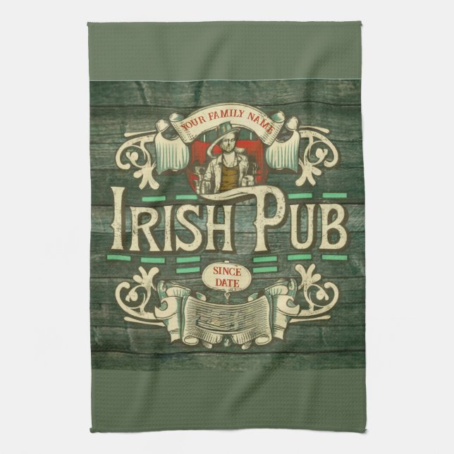 Paño De Cocina Día de los Sta Patrones Día de los Pub Irlandeses  (Vertical)