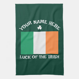 Paño De Cocina Día de San Patricio Bandera de Irlanda Nombre Pers