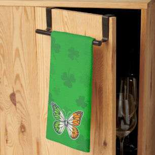 Paño De Cocina Día de San Patricio mariposa irlandesa