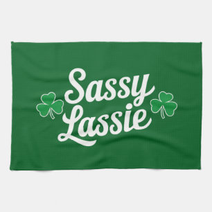 Paño De Cocina Día de San Patricio Sassy Lassie Divertido Irlandé