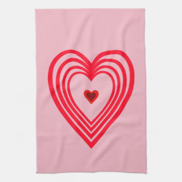Paño De Cocina Día de San Valentín de amor de los corazones rojos