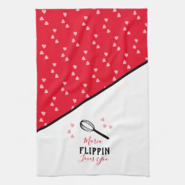Paño De Cocina Día de San Valentín Flippin te Ama Corazones Horne
