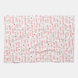 Paño De Cocina Día de San Valentín Romantic Words