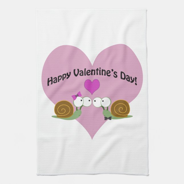 Paño De Cocina Día de San Valentín Snails (Vertical)