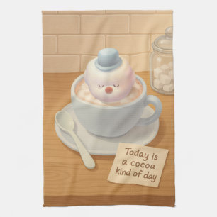 Paño De Cocina Día del Chocolate Caliente: Arte de Bichon Sonrien