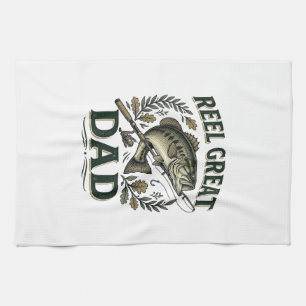 Paño De Cocina Día del Padre Pesca Vintage Gran Papá
