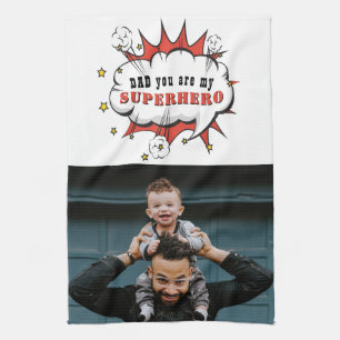 Paño De Cocina Día del Superhéroe papá Personalizado discurso bur