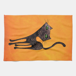 Paño De Cocina Día mexicano negro del gato muerto