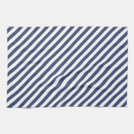 Paño De Cocina Diagonal navy blue and white stripes pattern