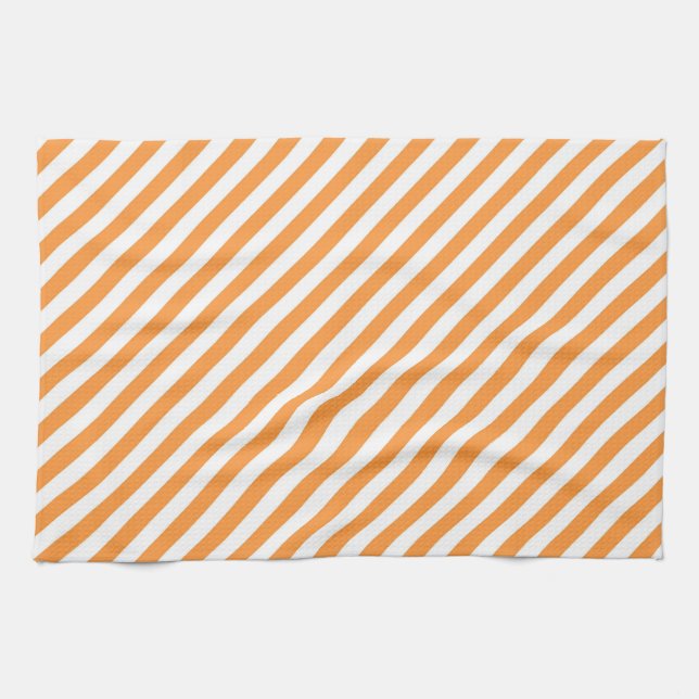 Paño De Cocina Diagonal orange and white stripes pattern (Horizontal)