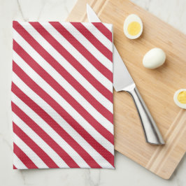 Paño De Cocina Diagonal red and white stripes pattern
