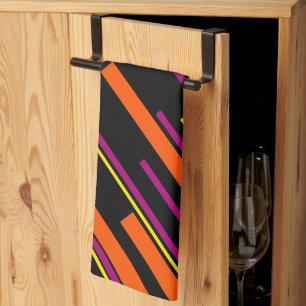 Paño De Cocina Diagonarios - Negro, rosa, Naranja y amarillo