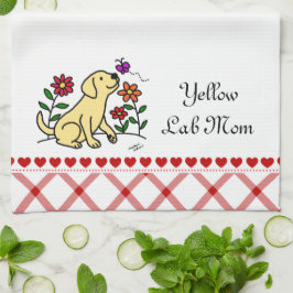 Paño De Cocina Dibujo animado amarillo de Kawaii Labrador
