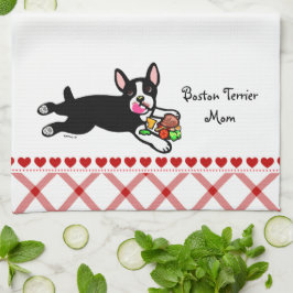 Paño De Cocina Dibujo animado de Boston Terrier
