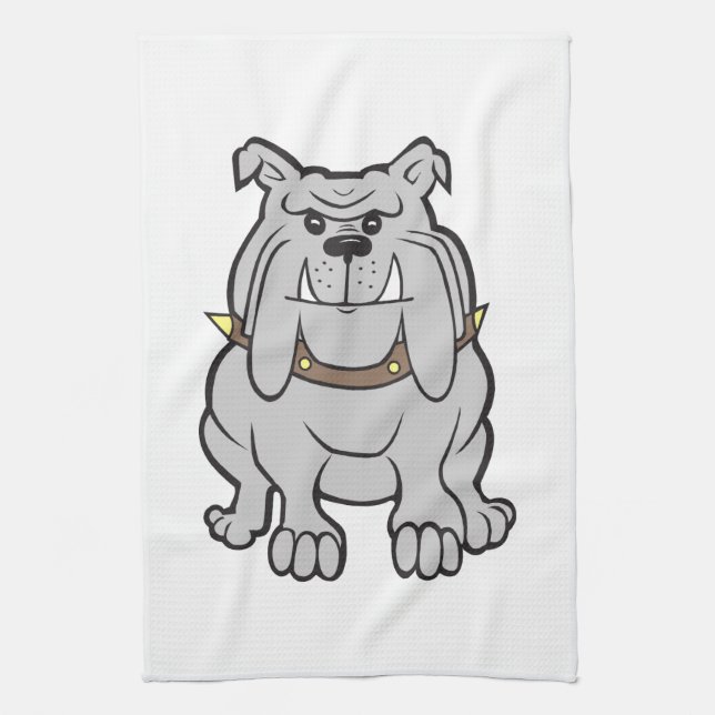Paño De Cocina Dibujo animado del bulldog (Vertical)