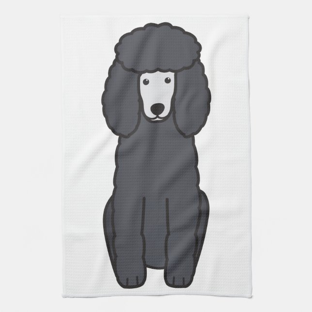 Paño De Cocina Dibujo animado del perro de caniche (Vertical)