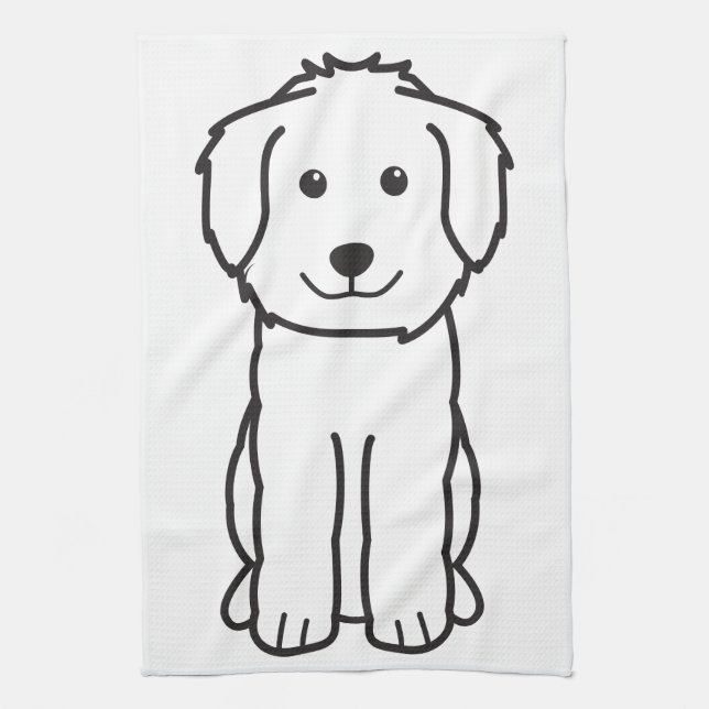 Paño De Cocina Dibujo animado del perro de Goldendoodle (Vertical)