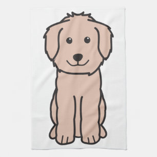 Paño De Cocina Dibujo animado del perro de Goldendoodle