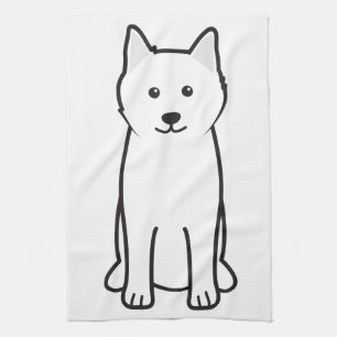 Paño De Cocina Dibujo animado del perro del samoyedo