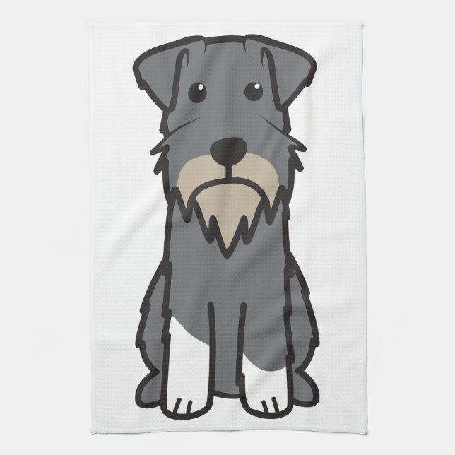 Paño De Cocina Dibujo animado del perro del Schnauzer miniatura (Vertical)