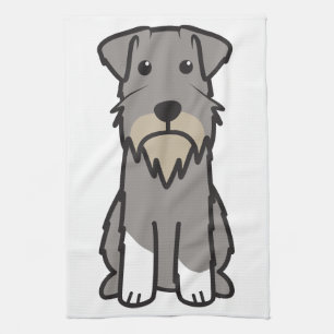 Paño De Cocina Dibujo animado del perro del Schnauzer miniatura
