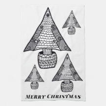 Dibujo de árbol de Navidad blanco y negro