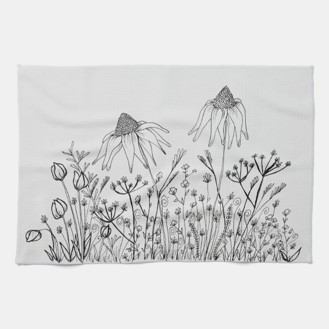 Paño De Cocina Dibujo de los Wildflowers (Horizontal)