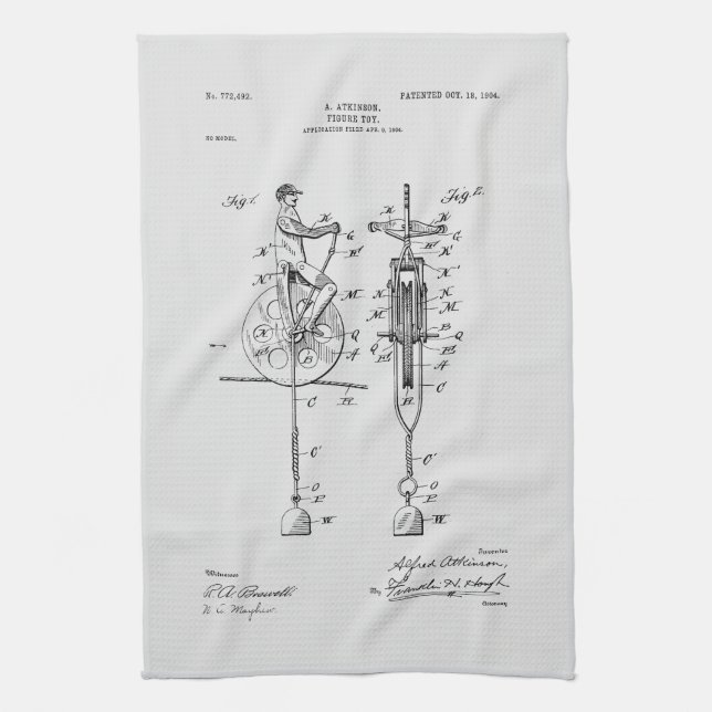 Paño De Cocina Dibujo de patentes de antigüedades de 1904 (Vertical)