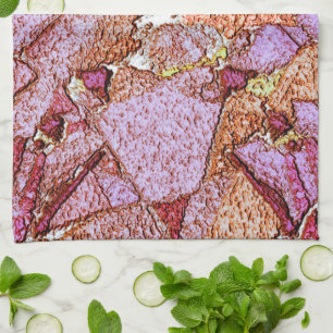 Paño De Cocina Dibujo de roca volcánica pintado de lila rosa