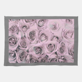 Paño De Cocina Dibujo de rosas rosadas