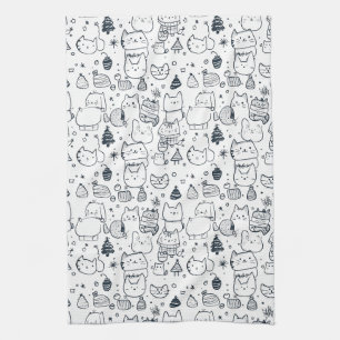 Paño De Cocina Dibujo Patrón Navideño de Invierno Adorable (1)