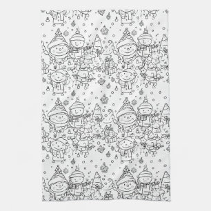 Paño De Cocina Dibujo Patrón Navideño de Invierno Adorable (2)