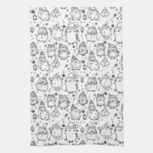 Paño De Cocina Dibujo Patrón Navideño de Invierno Adorable (5)