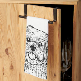 Paño De Cocina Dibujo personalizado de mano de Shih Tzu Dog