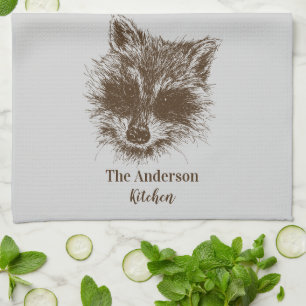 Paño De Cocina Dibujo personalizado de Raccoon Woodland Creature