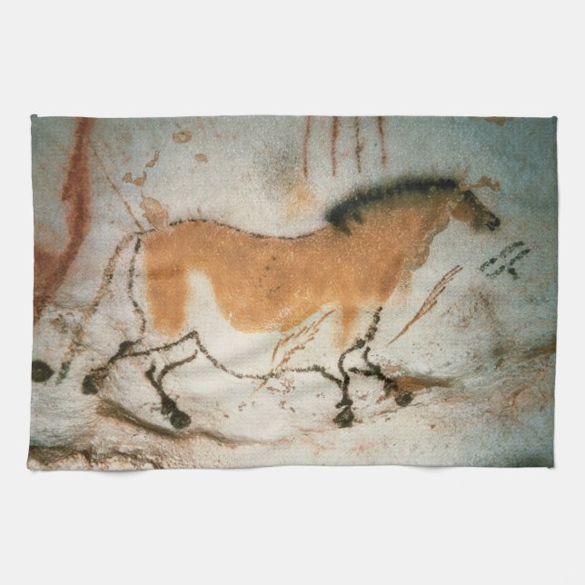 Paño De Cocina Dibujos de cueva Lascaux Prehistórico francés (Horizontal)