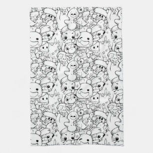 Paño De Cocina Dibujos Kawaii Adorables (1)