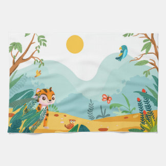 Paño De Cocina Digital Playous & Descriptive, Playful Jungle Cub