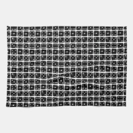 Paño De Cocina Dígitos en blanco y negro 1-6 Rústico