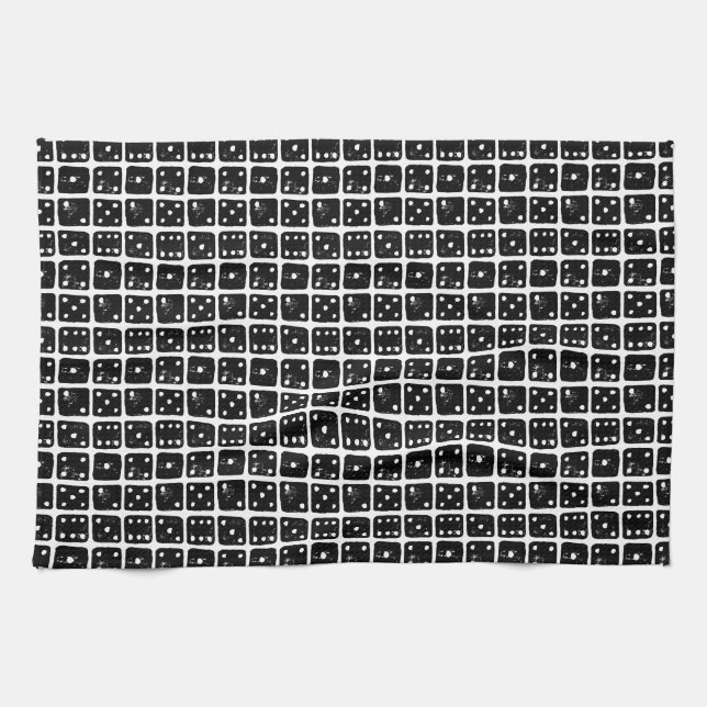 Paño De Cocina Dígitos en blanco y negro 1-6 Rústico (Horizontal)