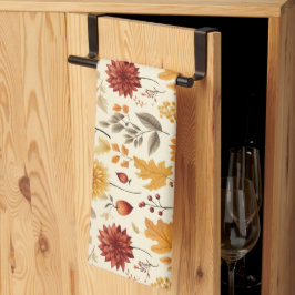 Paño De Cocina Dilo con hojas de otoño -