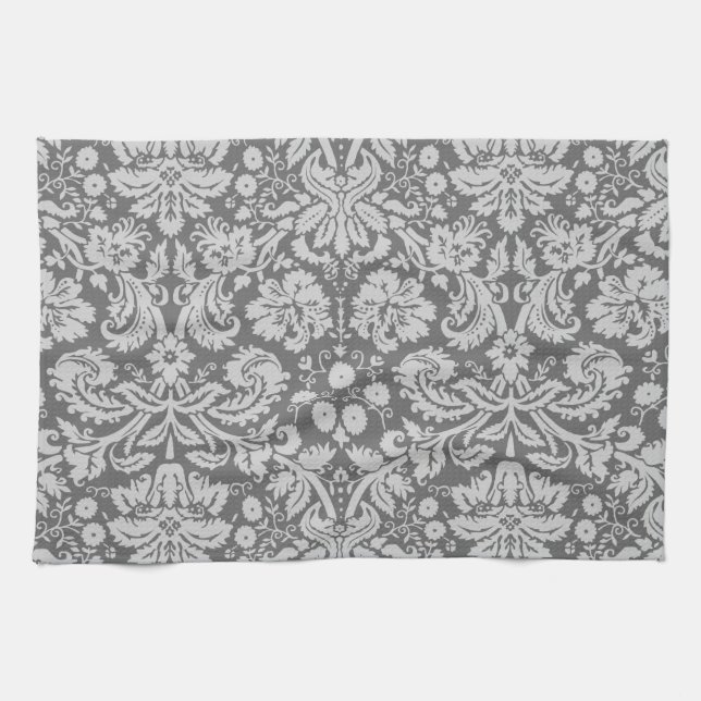 Paño De Cocina Dim Gray Damask (Horizontal)