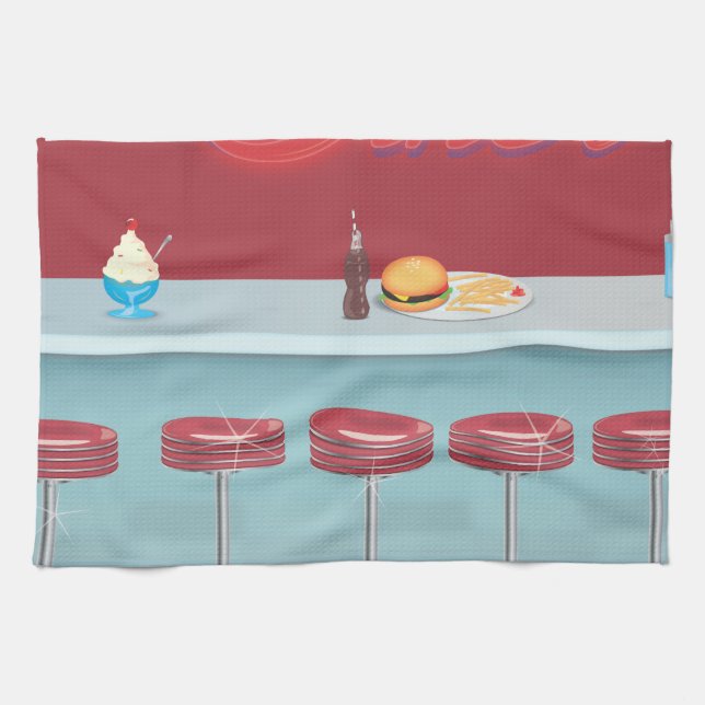 Paño De Cocina Diner Americano Antiguo (Horizontal)