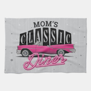 Paño De Cocina Diner, nombre personalizado de mamá, auto clásico 